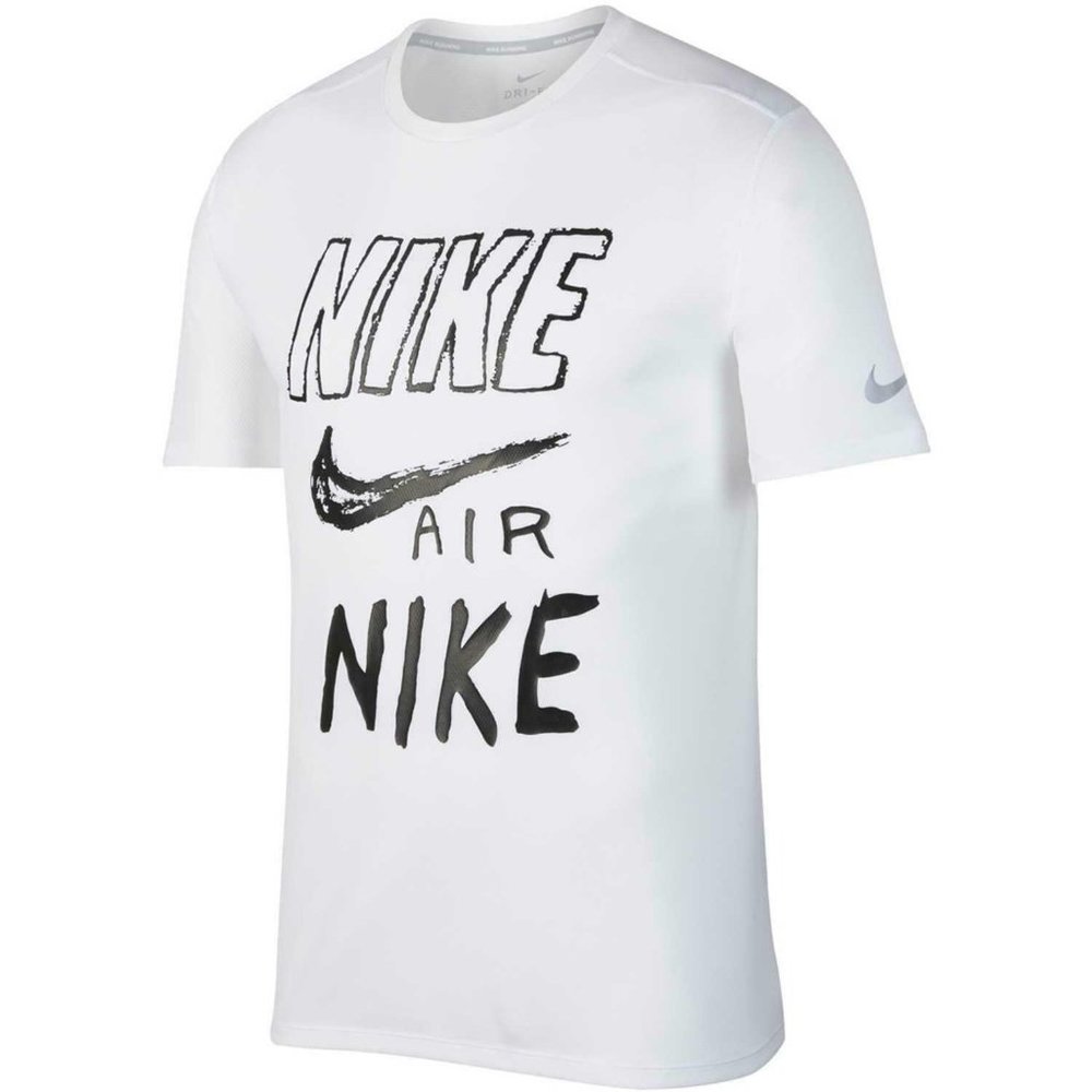 Nike Breathe Run Top Short Sleeve GX Running Shirt White Black Men’s Medium NWT